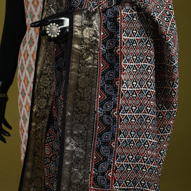 Hand natural dyed dola silk zari border dupatta