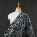  Black Hand Printed Cotton Batik Fabric
