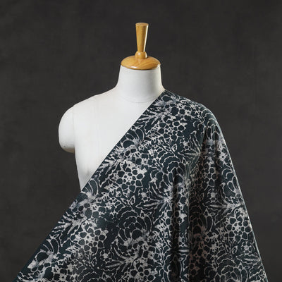  Black Hand Printed Cotton Batik Fabric