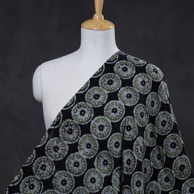  Black Hand Printed Cotton Batik Fabric