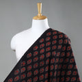 Black - hand printed cotton fabric - handcrafted