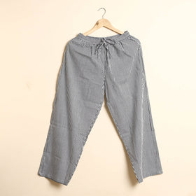 Black - Hand Block Printed Cotton Kaftan & Pyjama Night Suit Set