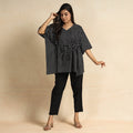  Hand Block Printed Cotton Kaftan & Pyjama Night Suit Set 