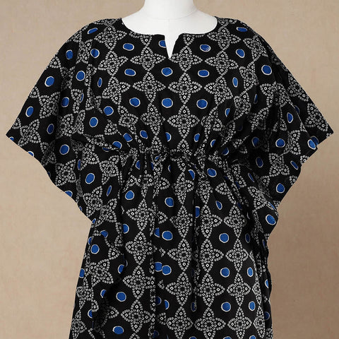 Buy Hand Block Printed Cotton Kaftan with Tie-Up Waist l iTokri.com