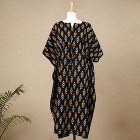  Hand Block Printed Cotton Kaftan with Tie-Up Waist 