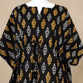  Hand Block Printed Cotton Kaftan with Tie-Up Waist 