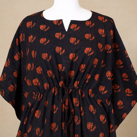 Buy Hand Block Printed Cotton Kaftan with Tie-Up Waist l iTokri.com