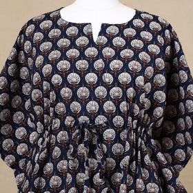  Hand Block Printed Cotton Kaftan with Tie-Up Waist 