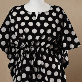  Hand Printed Cotton Kaftan with Tie-Up Waist 