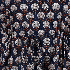  Hand Block Printed Cotton Kaftan with Tie-Up Waist 