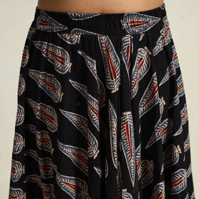 Black - hand printed cotton long skirt 17 - handcrafted