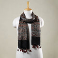Buy Ajrakh Hand Block Printed Modal Silk Stole with Tassels Online at iTokri.com