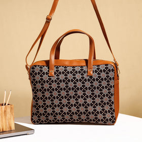  Handcrafted Ajrakh Block Printed Cotton Laptop Bag 