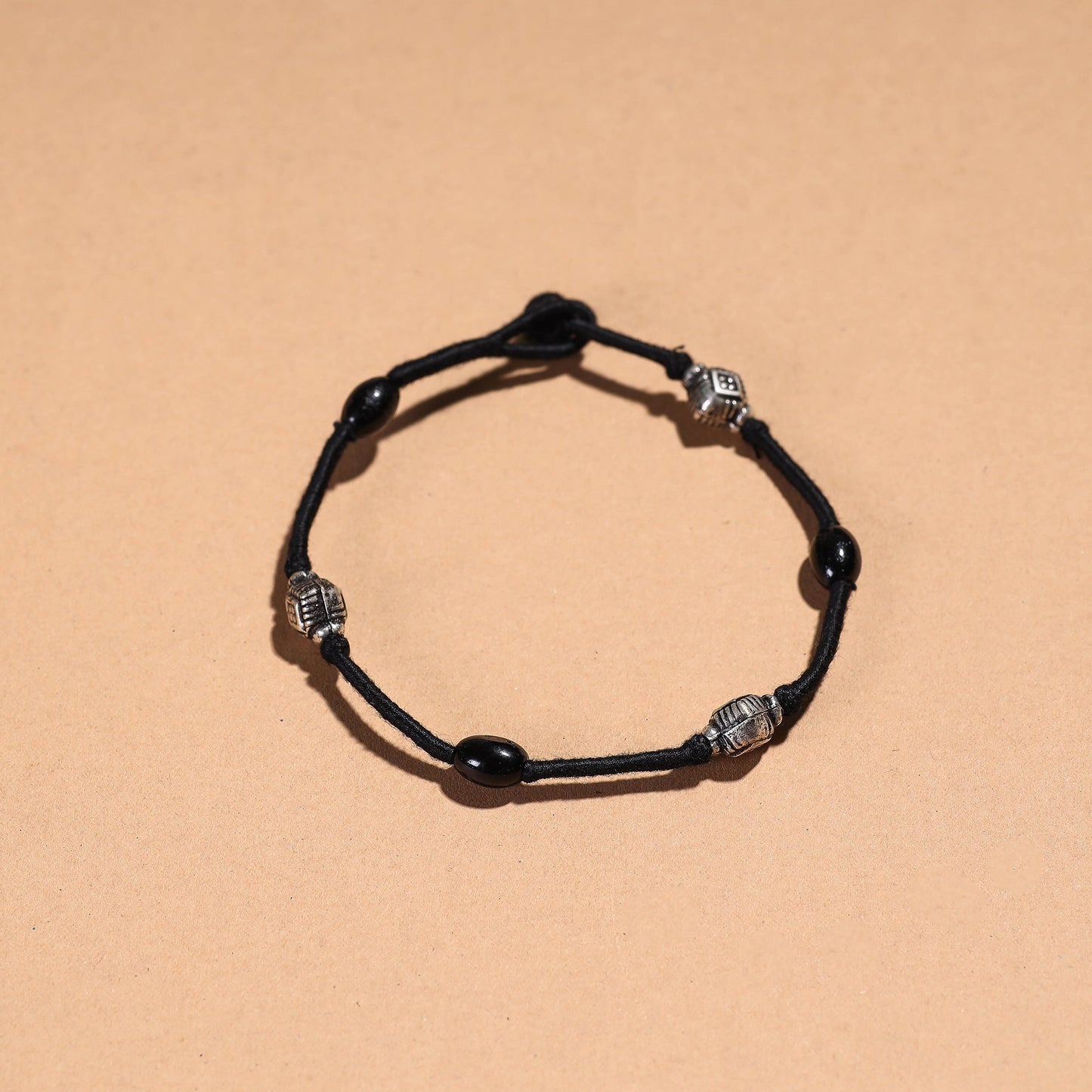 Blue Handcrafted Bead & Thread Work Patwa Anklet