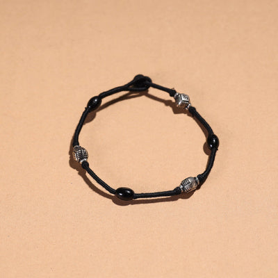 Blue Handcrafted Bead & Thread Work Patwa Anklet