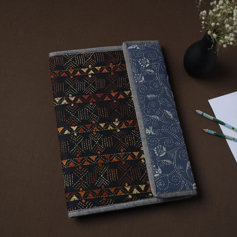 Black Handcrafted Bengal Kantha Work File Folder