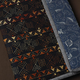 Black Handcrafted Bengal Kantha Work File Folder