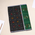 Black Handcrafted Bengal Kantha Work File Folder