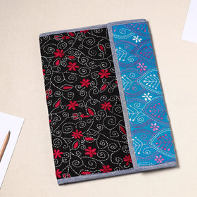 Black Handcrafted Bengal Kantha Work File Folder