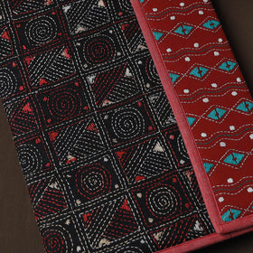 Black Handcrafted Bengal Kantha Work File Folder