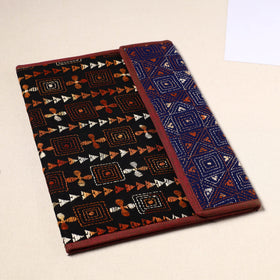 Black Handcrafted Bengal Kantha Work File Folder