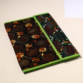 Black Handcrafted Bengal Kantha Work File Folder