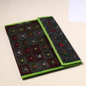 Black Handcrafted Bengal Kantha Work File Folder