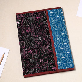 Black Handcrafted Bengal Kantha Work File Folder