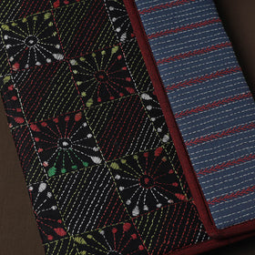 Black Handcrafted Bengal Kantha Work File Folder
