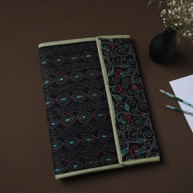 Black Handcrafted Bengal Kantha Work File Folder
