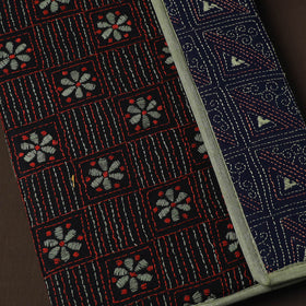 Black Handcrafted Bengal Kantha Work File Folder