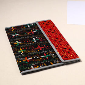 Black Handcrafted Bengal Kantha Work File Folder