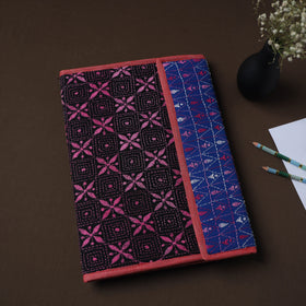 Black Handcrafted Bengal Kantha Work File Folder