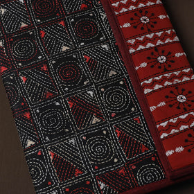 Black Handcrafted Bengal Kantha Work File Folder