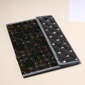 Black Handcrafted Bengal Kantha Work File Folder