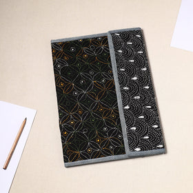 Black Handcrafted Bengal Kantha Work File Folder