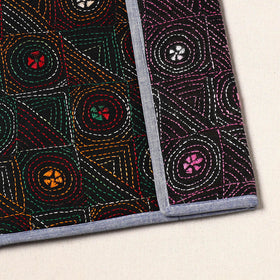 Black Handcrafted Bengal Kantha Work File Folder