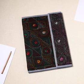 Black Handcrafted Bengal Kantha Work File Folder
