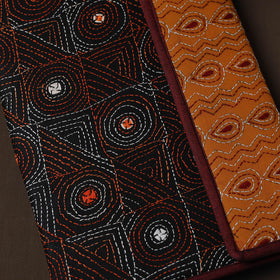 Black Handcrafted Bengal Kantha Work File Folder