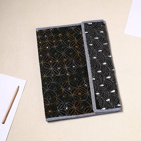 Black Handcrafted Bengal Kantha Work File Folder