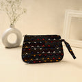 Black Handcrafted Bengal Kantha Work Multipurpose Pouch