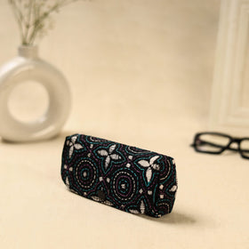 Black Handcrafted Bengal Kantha Work Spectacle Case