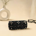 Black Handcrafted Bengal Kantha Work Spectacle Case