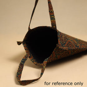 Black - handcrafted cotton frill jhola bag 06