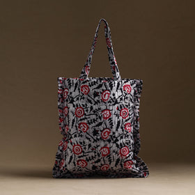 Black Handcrafted Cotton Frill Jhola Bag