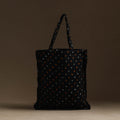 Black Handcrafted Cotton Frill Jhola Bag