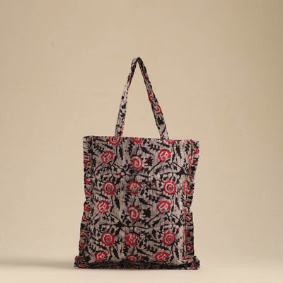 Black - handcrafted cotton frill jhola bag 55