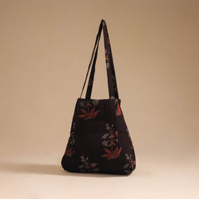 Black - handcrafted cotton jhola bag 05