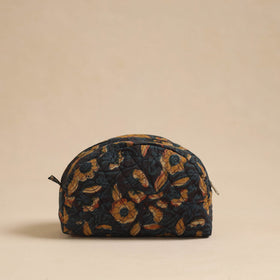  Black Handcrafted Cotton Quilted Cosmetic Pouch 