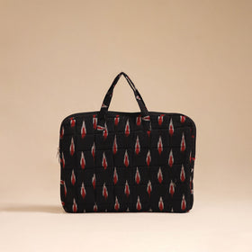Black - handcrafted cotton quilted laptop bag 08